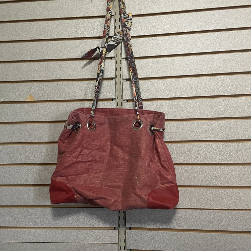 TRUE RELIGION Fragrances Hippie Chic Tote Bag Purse Red/Multi Color Drawstring! - Picture 7 of 8